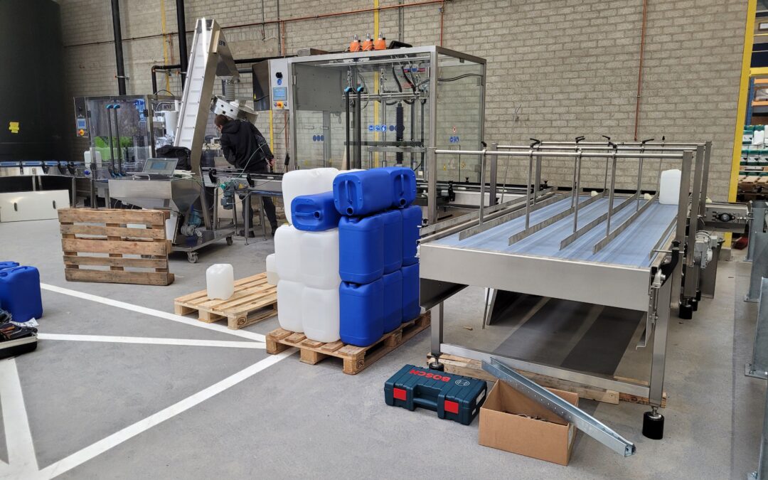 New jerry can filling line for chlorine based on net weight